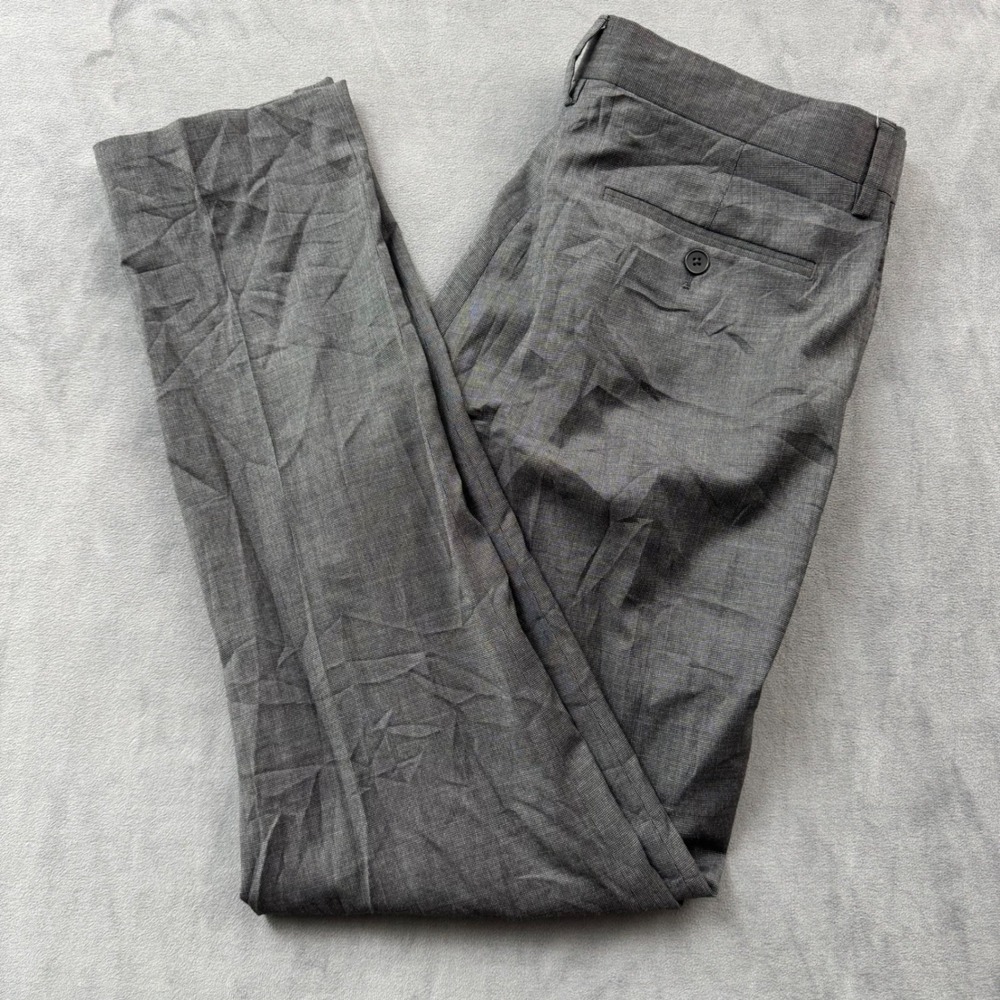 Banana Republic Tailored Slim Fit Grey Wool Blend Dress Pants 33R Mens